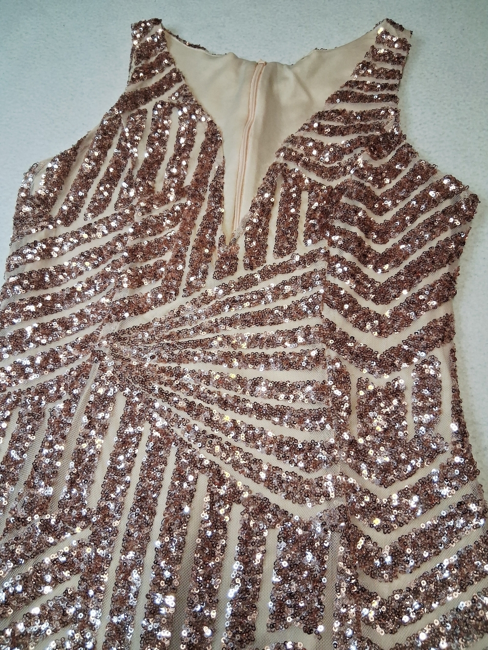 Sequin Sheath Dress in Rose Gold - Picture 4 of 6